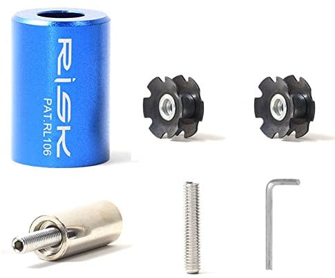 BSSOK Fahrrad Gabel Sternmuttern Einstellwerkzeug MTB Gabel Steuersatz Einbau mit 2 Fahrrad-Star Nut und Sechskant Schlüssel (für Größe 22.2 25.4 28.6mm)