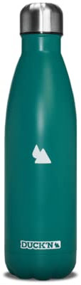 Duck'n Bouteille Isotherme Vert Canard, Bouteille Etanche 500ML, Gourde Isotherme Double Paroi, Bouteille Réutilisable, Bouteille en Acier Inoxydable, Thermos Chaud et Froid