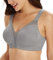 Lemorosy Full Coverage Non Padded Wireless Minimizer Bra Women's Plus Size Underwear Comfort and Double Support for Large Bust(Grey,46D)