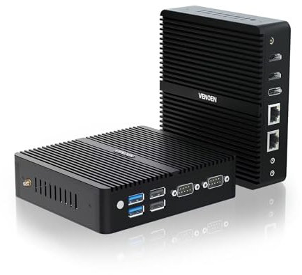 Mini PC Industrial Fanless PC J6412 with Win 11 pro, Small Form Factor PC/ 4K HTPC, 16GB DDR4 256GB M.2 SSD, Dual HD Mini Desktop Computer with dual Lan/DP/Dual RS232 COM/WiFi/BT 4.2/ VESA