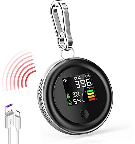 Mini CO2 Detektor 3 in 1 Kohlendioxid-Detektor Luftqualitätsmonitor 400-5000PPM Temperatur Luftfeuchtigkeit Luftanalyzer Digitale Mete mit automatischem Alarm für Wachstumszelte, Weinkeller, Haus.