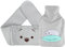 Homealexa Wärmflasche mit Weichem Bezug 1L Premium Naturkautschuk Sicher und Langlebig Wärmeflasche für Familie Wärmbeutel für Hals Schulter Abdomen Beine Taille Warm Grau