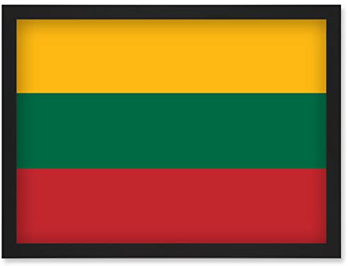 Artery8 Lithuania National Flag Patriotic Vexillology World Flags Country Region Poster Artwork Framed Wall Art Print A4