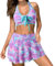 callmo Bikini Damen Set Damen Bademode Push Up Sexy Bikini Set Zweiteilige Badeanzug Strandkleidung Boho Cross Back Strand Oberteil Bikinihose Triangel High Waist Swimsuit