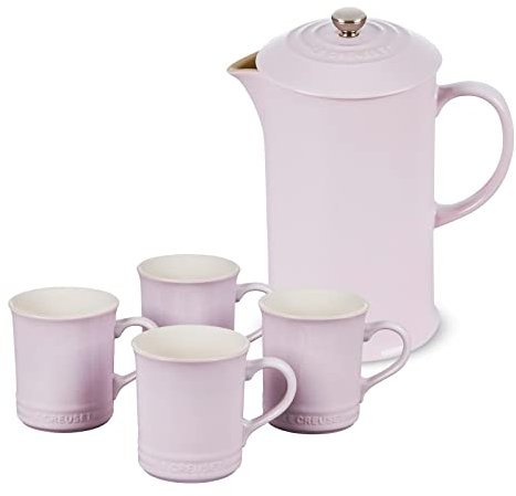 Le Creuset 34 oz. French Press Bundle with Set of 4 Mugs - Shallot