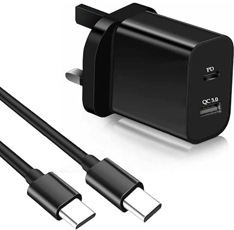 KP TECHNOLOGY Multi Port Fast Charger For Motorola Moto Razr 60, 50, 40 - Ultra/Motorola Edge 60, 50, 40, 30 - Neo - Pro - Ultra - Fusion (TYPE C Cable + Dual Port Plug) (BLACK)