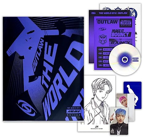 ATEEZ - [THE WORLD EP.2 : OUTLAW] (A VER) Cover + Disc + Enverlope +Team Label +Team Book +Team Mark +Emergency Kit +Partner Card + Photocard + Action Card + 2 Pin Button Badges + 4 Extra Photocards