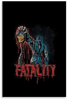 ELedvb Mortal Kombat Poster FatalityCanvas Poster Dekorative Malerei Leinwand Wandposter und Kunstdruck Modern Familie Schlafzimmer Dekor Poster 20 x 30 cm