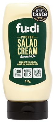 fu:di Salad Cream - Made with Avocado Oil and Free Range Eggs - Tangy & Smooth Authentic Flavour - No Added Sugar, No Seed Oils, Keto, Low Carb (315g)