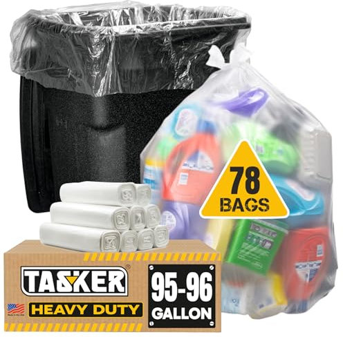 Sacs poubelle transparents de 240 à 240 litres - 78 sacs, sacs poubelle de 95 à 96 gallons - grands sacs poubelles transparents de 200 litres, 95 gallons, 96 gallons, 300 gallons