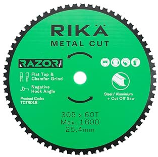 Rikä TCTR018 Razor Pro TCT Cut Off Mild Steel/Ali Saw Blade 305mm x 60T x 25.4mm