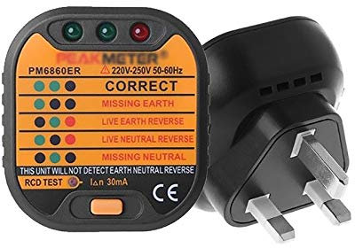 Ulsam Socket Tester UK - 220-250V Circuit Tester, Automatic Electric RCD Outlet Tester With LCD Display for Power Socket Wiring Detection