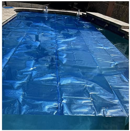 LXLZYXSF Abdeckplane Pool Solarabdeckung Wärmespeichernde Decke, Abdeckung Für ERD- Und Aufstellpools, Luftblasen-Seite Unten, 400um Dick (Color : Blue, Size : 13x28ft/396x853cm)