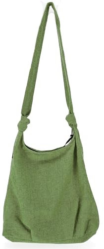 GURU SHOP Boho Schultertasche, Schulterbeutel - Grün, Unisex - Erwachsene, Baumwolle, 30x35x20 cm