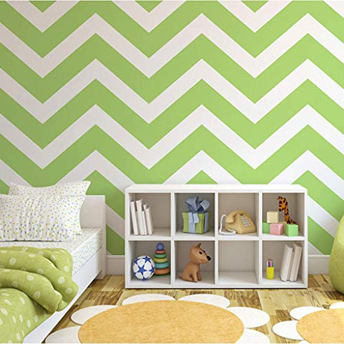 Generic Wallpaper,Striped Wallpaper,Modern Black White Wave Pattern Geometric Wallpaper/Green/0.53 * 10M