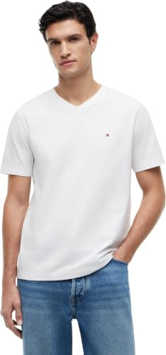 Tommy Hilfiger Herren T-Shirt Kurzarm Essential Tee mit V-Ausschnitt