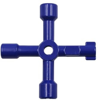 Chiave Universale 4-in-1 Multifunzione, 4 Vie Universale Chiave Triangolare Chiave a Croce Chiave a Croce Universale per Contatore Enel Gas Utility Design Ergonomico Resistente e Versatile (Blu)