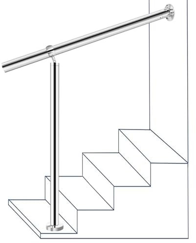 IBVIVIC Handlauf Edelstahl Handläufe für Außentreppen 120x90 cm Unterstützen Sie ältere Menschen und Kinder oder Menschen mit eingeschränkter Mobilität,Lieferung mit Montagezubehör und Montagewerkzeug