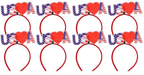 8 Stück Unabhängigkeitstag Stirnband Cosplay Stirnbänder Patriotische Accessoires Rote Haar Accessoires Usa Stirnband Kunststoff Stirnbänder Für Abaodam