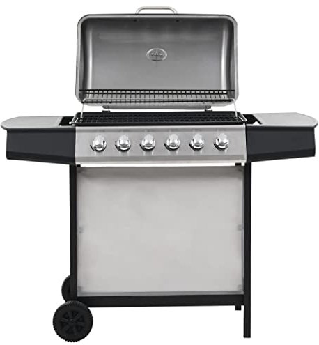 Kitchen & Dining Gasgrill mit 6 Kochzonen Edelstahl Silber Küchengeräte