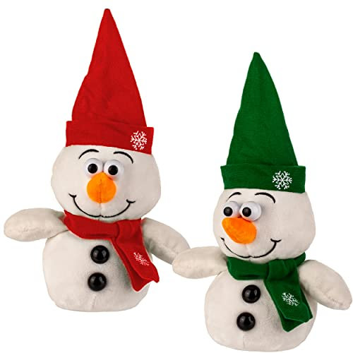 2 Stück NACH sprechende - Schneemänner Ich spreche Alles nach & bewege Mich dazu aus Stoff/Plüsch - 26 cm - Plüschtier - mit Sound & Bewegung - sprich..