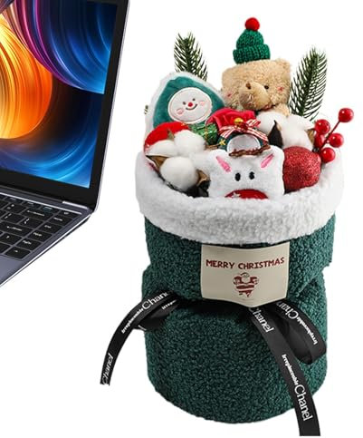 Bouquet di fiori artificiali di Natale, decorazioni floreali di orso, grazioso bouquet di peluche natalizio, bouquet di bambole orso, decorazioni natalizie, bouquet di Natale del Ringraziamento