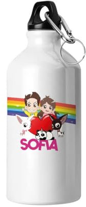 Generico Borraccia in Alluminio Me Contro Te Personalizzabile con nome o testo a scelta 500 ml Luì e Sofì regalo natale festa bambini acqua gita scuola gadget