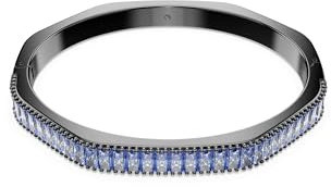 Matrix-Armband, Baguette-Größe, Blau, Rutheniumbad, Medium, Kristall, Cubic Zirkonia