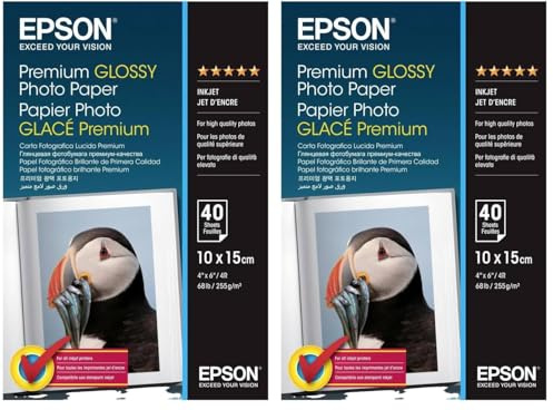 Epson Premium Glossy Photo Paper - Papier Photo Brillant 10 X 15 cm - 40 Feuilles