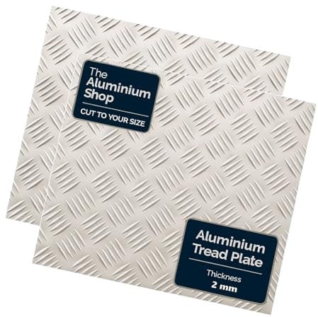 Aluminium Checker Chequer Tread Plate 2mm Thick Many Sizes Gym Trailer Horse Box (200mm x 400mm)