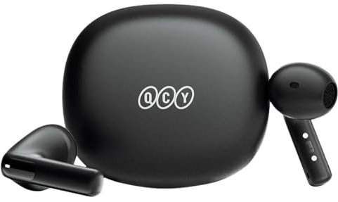 QCY AilyBuds E10 - Auriculares Bluetooth inalámbricos con códec LDAC con audio de alquiler, 4 micrófonos ENC para llamadas claras, controlador dinámico de 13 mm, modo de juego de 68 ms, control táctil