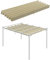 Outsunny Tetto per Gazebo Pergola con 10 Fori di Drenaggio, Telo di Ricambio per Gazebo in Poliestere Traspirante per Pergola da Giardino da 4x3 m, Beige