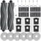 25 Accessoires pour DREAME L10s Pro Ultra Heat / L10s Ultra Gen 2 / X30 Ultra/MOVA E30 Ultra Robot Aspirateur. 2 Brosse Principale, 4 Filtres, 6 Chiffons, 6 Sacs à Poussière, 6 Brosses latérales