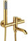 UNFRASLOP Badewanne Armatur Badewannenarmatur Mit Handbrause Einhebelmischer Dusche Messing Mit 90° Drehbarem Auslauf,Gold