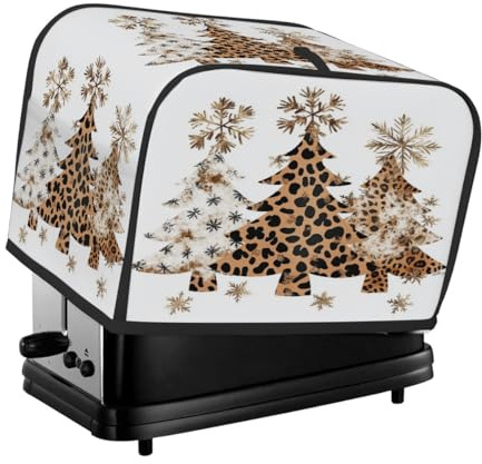 Cubierta para tostadora de 4 rebanadas, leopardo dorado, accesorios de cocina, antipolvo, impermeable, para hacer pan