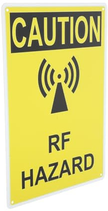 TOPBATHY Radio Frequency Caution Sign Warning Board Industrial Safety Sign for Uk