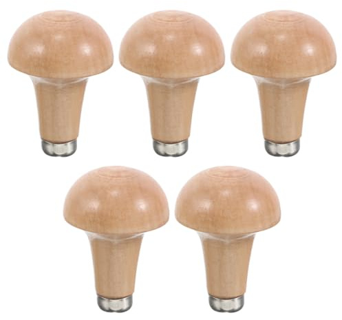NUOBESTY 5Pcs Wooden File Handles Set Ergonomic Grip Replacement for Wood Engraving Multi-Function Woodworking Handle