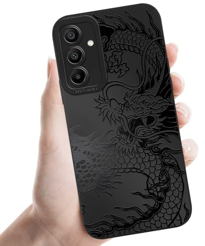 Coalbooliy Handyhülle für Samsung Galaxy A56 hülle 6,7'', Aesthetic Drachen Muster Design Schwarz Weiche TPU Silikon Stoßfest Kameraschutz Schutzhülle Bumper Ultra Dünn Mädchen Case, 06