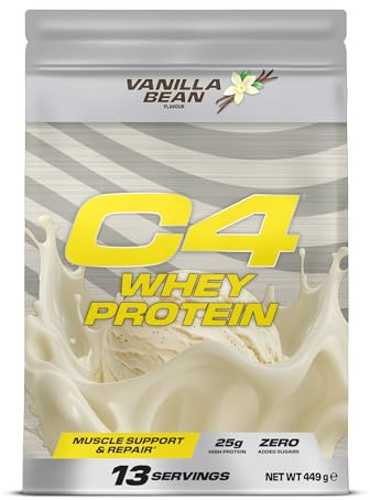 Cellucor C4 Whey Protein Powder, Vanilla Bean, 25g Protein, Low Sugar, Post-Workout Recovery, 13 Servings