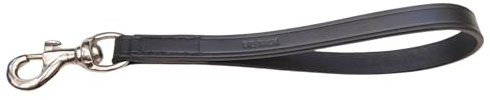 SIE Equestrian Kurze Hundeleine aus Leder, 30,5 cm, Schwarz