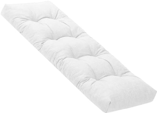 ELYSYSRL Bankauflage 150x50 120x40 120x50 100x40 150x40 Bankkissen 8cm Dicke Innen Outdoor Sitzauflage, Sitzkissen für Bänke und Gartenbänke Polsterauflage Auflage(Weiß,80x40cm x8cm Thick)