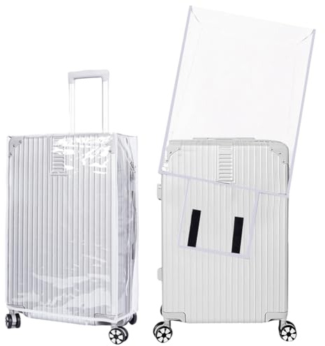 SOFPLATE Funda para Maleta de 26 Pulgadas Manguito Transparente para Maleta Funda para Maleta de PVC Protectoras Material Impermeable Duradero Borde Blanco Grueso Protección Completa Fundas para Malet
