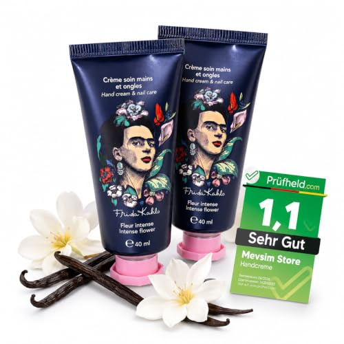 [ Test SEHR GUT, Note 1.1 *] Frida Kahlo Handcreme 2er Set (2x40 ml) – Feuchtigkeitsspendende Handcreme für Erwachsene – Intensive Pflege bei trockenen & beanspruchten Händen