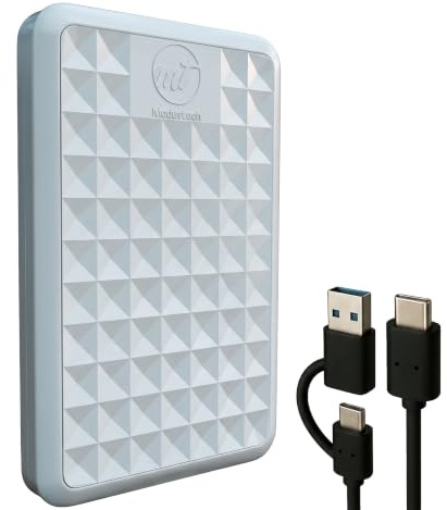 ModusTech Hard disk esterno portatile USB 3.0/Type-C – HDD sottile ad alta velocità per backup, archiviazione, gioco – compatibile con PC, Mac, laptop, PS4, PS5, Xbox, Windows, MacBook, Smart TV