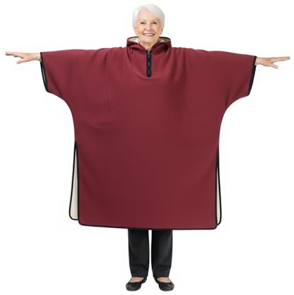 Rollstuhl-Poncho mit Kapuze – Winter-warmer Rollstuhl-Umhang für ältere und behinderte Patienten, einfaches An- und Ausziehen, winddichte tragbare Decke für kaltes Wetter