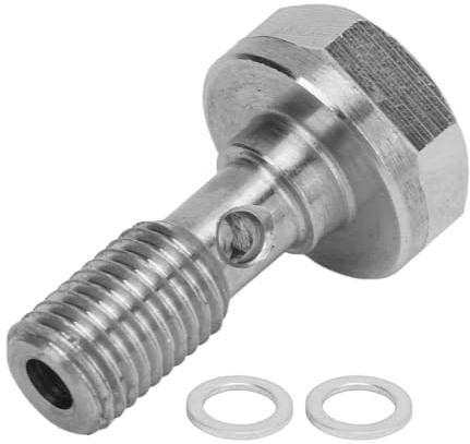 Raccords de boulon banjo M8 x 1,0 mm, résistant à la chaleur, durable, haute pression, tuyau de frein, alimentation en huile, boulon banjo avec 2 rondelles pour systèmes de tubes,