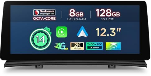 XTRONS Android 14 Autoradio für BMW X3 E83 (2004-2009) mit M-Ask System, Qualcomm 680 Octa Core 8+128 Multimedia Player, 12,3 Zoll 2K IPS Eingebautes 4G LTE Car Play Android Auto Bluetooth 5.1