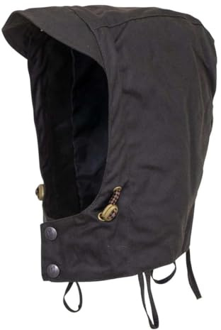 OUTBACK TRADING Oilskin Unisex Waterproof Western Hood, Brown, X-Large
