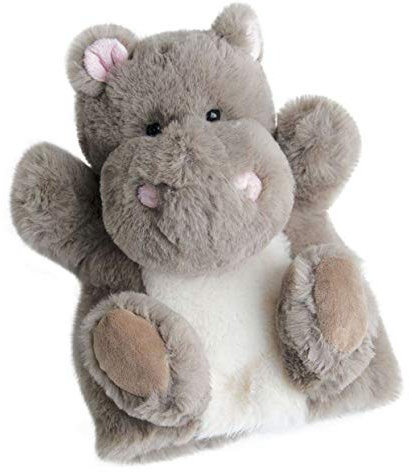 Histoire d'Ours - Doudou Marionnette à Main Hippopotame- 25 cm - Gris - Douce Marionnette - HO2592