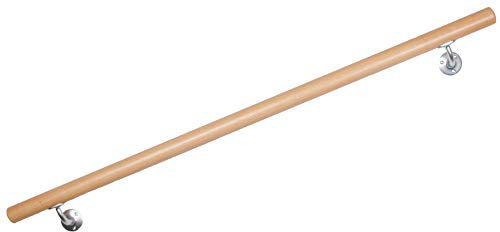 Handlauf Buche, Treppengeländer lackiert, mit stabilen Handlaufhaltern (1.30m)